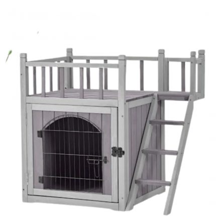Weather proof Outdoor-Indoor Feral Cat House with Insulated Shelter Escape Door & Elevated Base